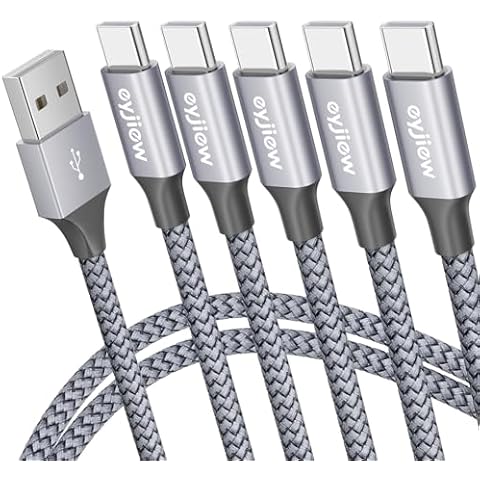 eyjiew USB C Cable 5-Pack for Fast Charging Cover