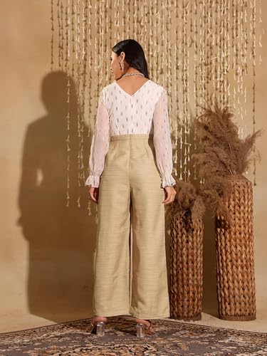 Image of Miss Chase Women's Keyhole Neck Regular Sleeve Regular Length Jumpsuit with Pockets
