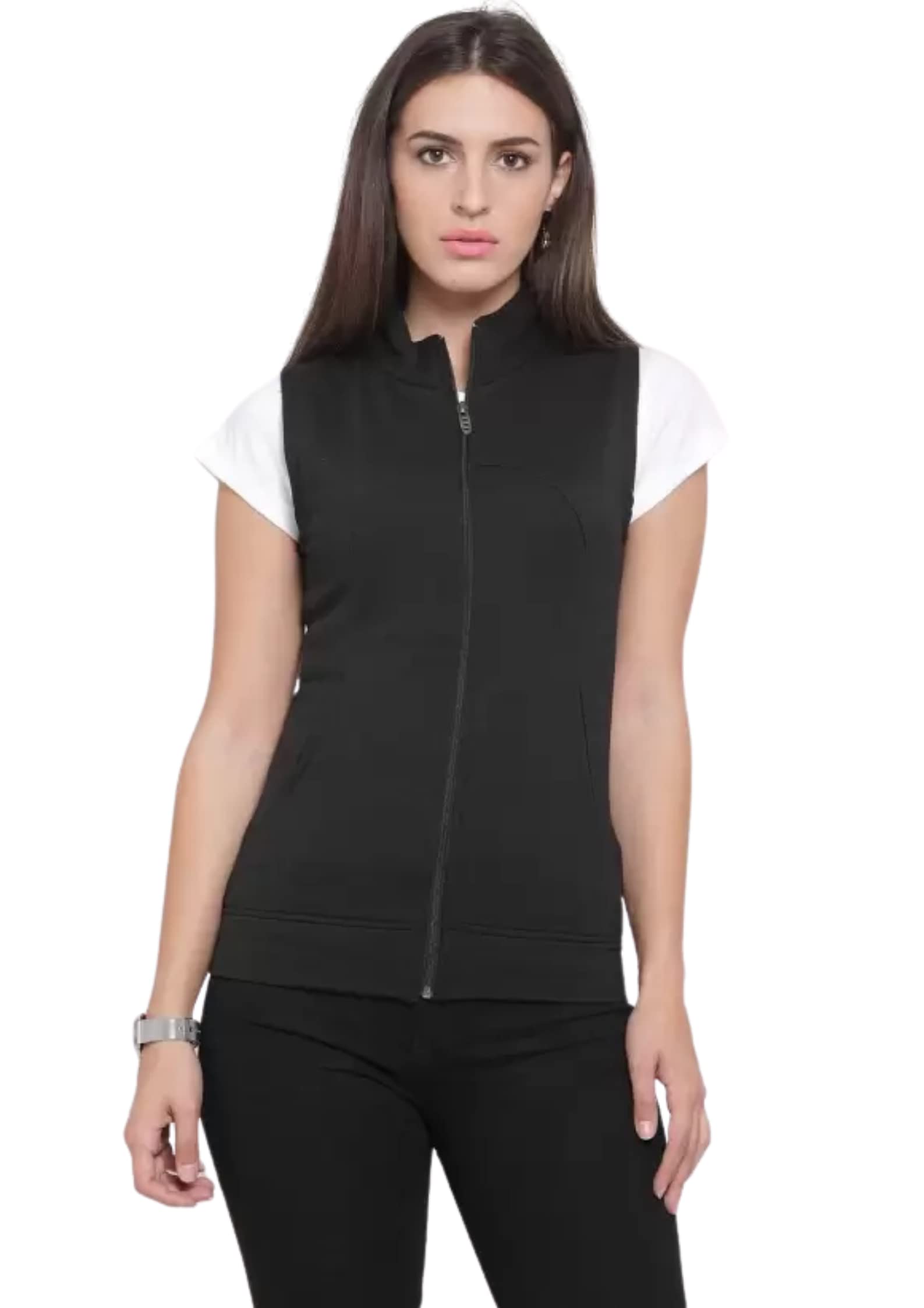 tandul Black Sleeveless Jacket For Women Stylish And Fashionable All Weather Jacket For Women & Girls-picture-12