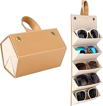 Gadget Deals -5 Slots- Sunglasses Organizer | For Travel | Sunglasses Cover | Sunglasses Case For Unisex | Specs Case | Sunglasses Holder | Sunglasses Pouch, Peach