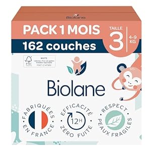 Couches Bébé Biolane Taille 3 (4-9 kg) - Protection Ultra-Absorbante