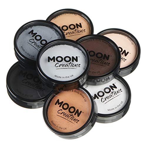 Moon Creations - Pintura Facial Profesional activada por Agua - Conjunto de Colores Esenciales