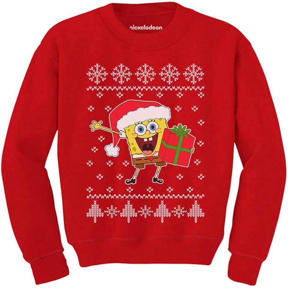 Amazon Com Tstars Spongebob Santa Ugly Christmas Sweater Toddler Kids Sweatshirt Clothing Shoes Jewelry