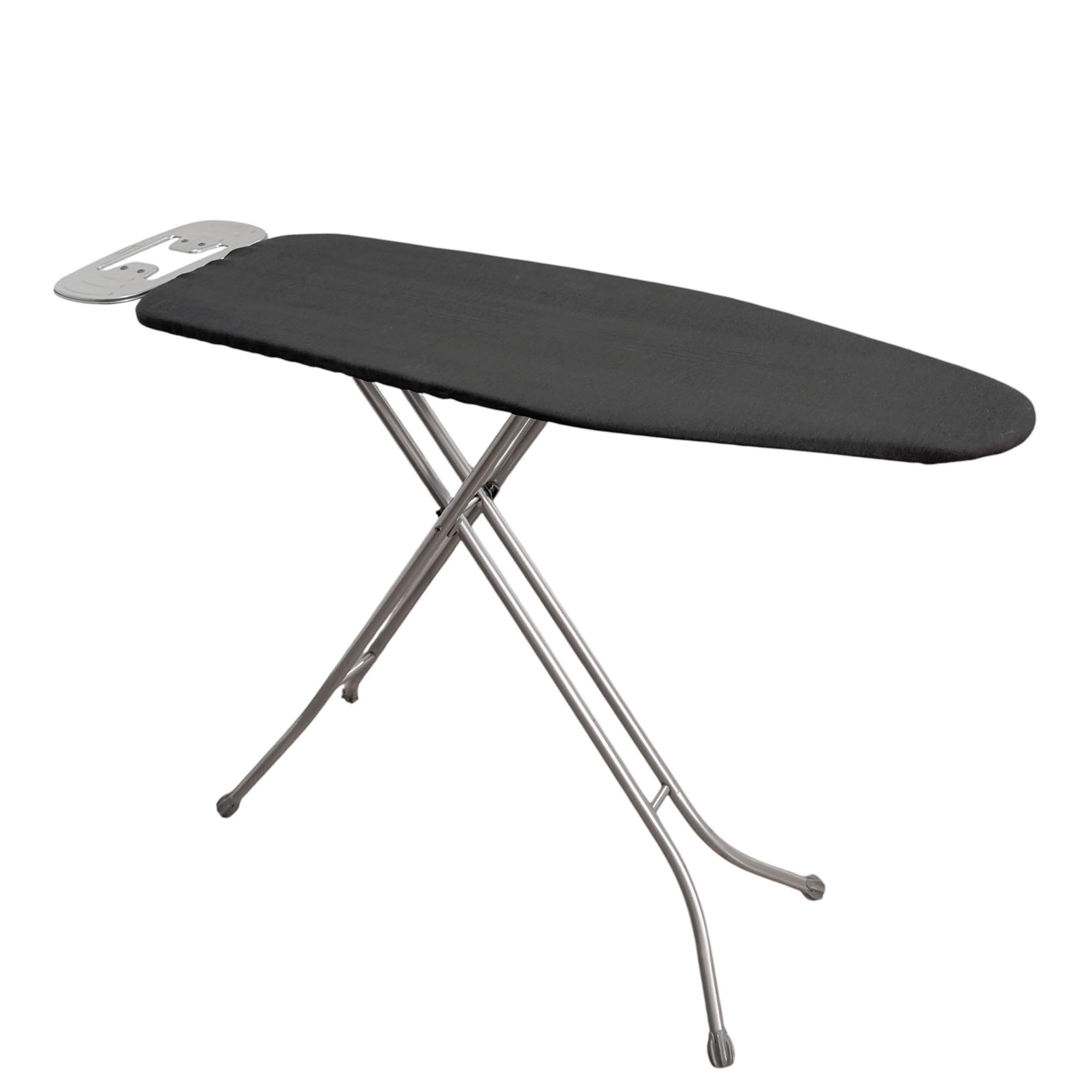 Mesa de Planchar Tabla para Plancha de Vapor Universal Ajustable para Diestros y Zurdos, No se Desliza, Plegable Color Gris. 110x33cm + Reposa planchas metálico con Puntos de Silicona