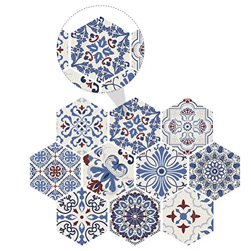 HONITANO 10 Piezas Adhesivos Antideslizantes para El Suelo Lavable Baño Y Piso Etiqueta De La Pared De Pasta para Azulejos Hexagonales De Polivinilo