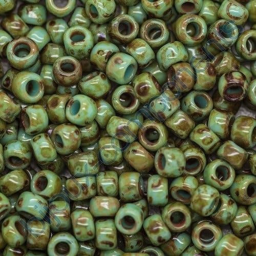 10 g TOHO Round Seed Beads Rocailles, Size 11/0, Hybrid Turquoise Picasso (# Y307), Japan, Glass — image 1