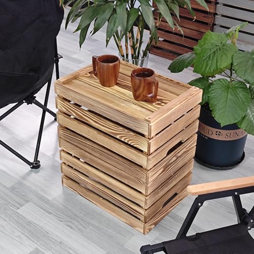 Brown Wooden Crates are Used for Storage, Milk Crates, Wine Crates, Festival Decorations, Camping, and Other Multi-Purpose. They are Sturdy and Durable, set of 2 Length of 17.7 inches. - Image 6