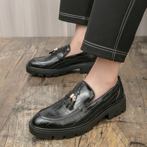 Vintage Leather Wingtip Tassel Loafers for Men: Comfortable, Breathable & Perfect for Formal Occasions Like Business & Wedding4