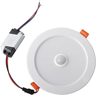 Gavigain 12W AC85-265V LED Ceiling Light Downlight Human Body Sensor Recessed Lamp for Home (White)