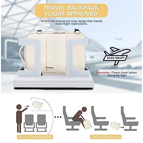 Image of Beige Large Travel Backpack For Women Men Airline Approved Personal Item Backpack For Airlines Carry On Backpack Flight Approved Waterproof Backpack For Traveling On Airplane Weekender Travel Bag