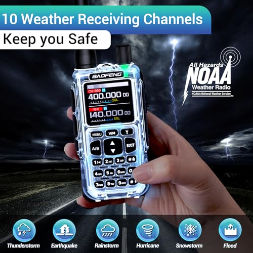 Image of Baofeng Radio UV-5R Mini Ham Radio Long Range Two Way Radio NOAA Weather Radio Rechargeable Walkie Talkies Dual PTT APP Programming Copy Frequency 2200mAh Battery with USB-C Charging Survival Radio