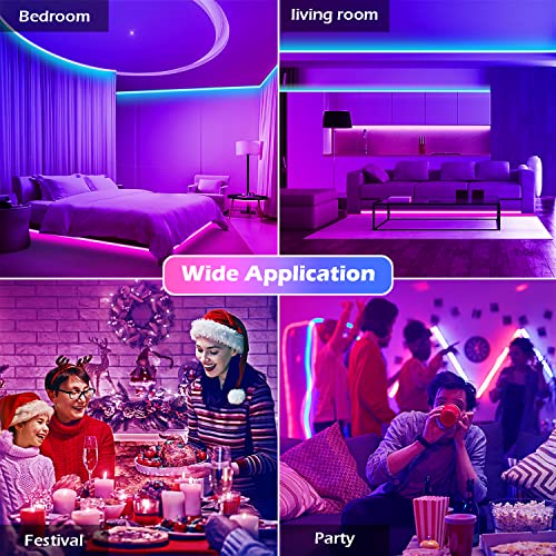 Led Strip Lights, 82Ft/25M Long Smart Led Light Strips Music Sync 5050 Rgb Color Changing Rope Lights,Bluetooth App/Ir Remote/Switch Box Control Led Lights For Bedroom,Home Decoration,Party,Festival #TOP4
