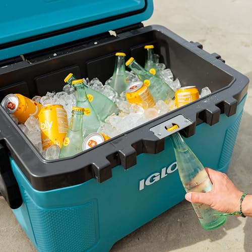 Image of Igloo Trailmate 52Qt Wheeled Cooler, Insulated Hard Shell Ice Chest, Spruce