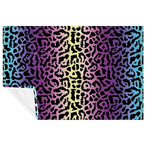 Couverture chaude et douce léopard multicolore pour cocooning