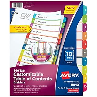 UPC 072782118426 product image for Avery 10-Tab Dividers for 3 Ring Binders, Customizable Table of Contents, Multic | upcitemdb.com