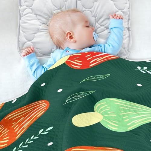 Burbuja Colorful Mushrooms Baby Blanket for Boys Girls, Nursery Soft Warm Swaddling Receiving Baby Blankets, 30x40 in Toddler Blanket4