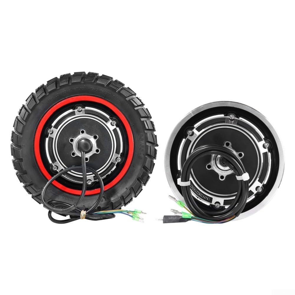 Eawfgtuw Rueda de motor trasero de scooter eléctrico de 10 pulgadas, conjunto de accionamiento de cubo de 500 W para KUGOO M4/M4 Pro, pieza de repuesto de 48 V con funcionamiento silencioso y