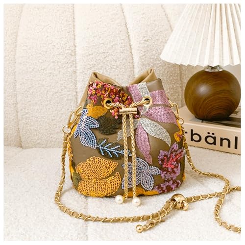 Bolso cruzado para mujer, bordado a mano, cuero miniatura 3