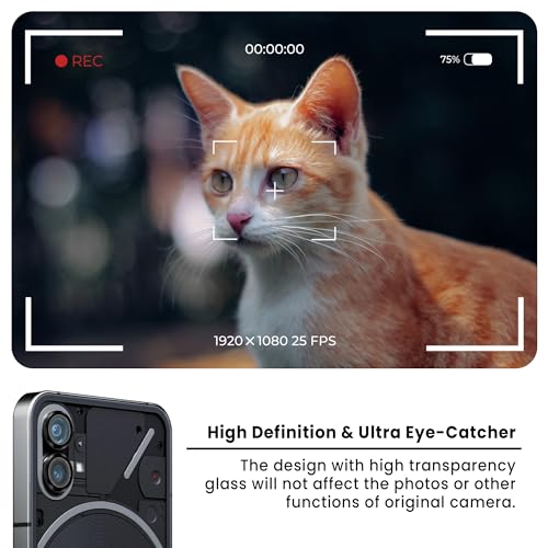 Image of ArmourPro Camera Rings Tempered Glass for Nothing Phone 1, Tough HD Individual Aluminum Alloy Rings 9H Camera Cover, Scratch-Resistant,Camera Lens Protection| Black, 1 Pack
