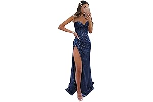 Enchanting Blue Long Sequin Mermaid Prom Dress