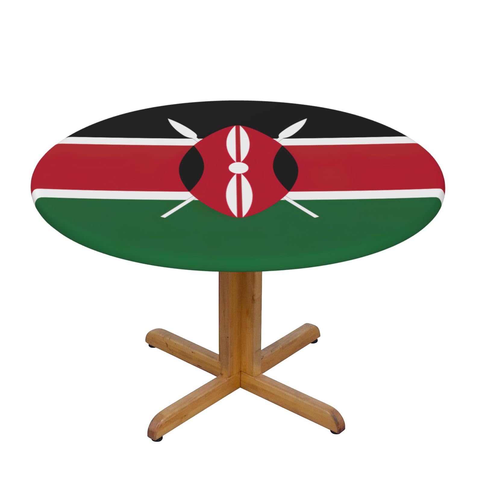 PPHGUT Flag of Kenya Print Round Tablecloth Family Table Cover Kitchen Wedding Party Everyday Outdoor
