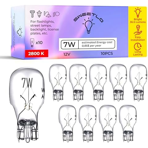 SWEETLO T5 7w 7w/12v Bulb b921xf Path Light Bulbs e74 - t5-12v-7w 918 Light Bulbs - Landscape Light Replacement Malibu Light Bulbs 7w - lv526 7w Bulb ge915 - lv528 Bulb 16120x Light Bulb ml7w4c Cover