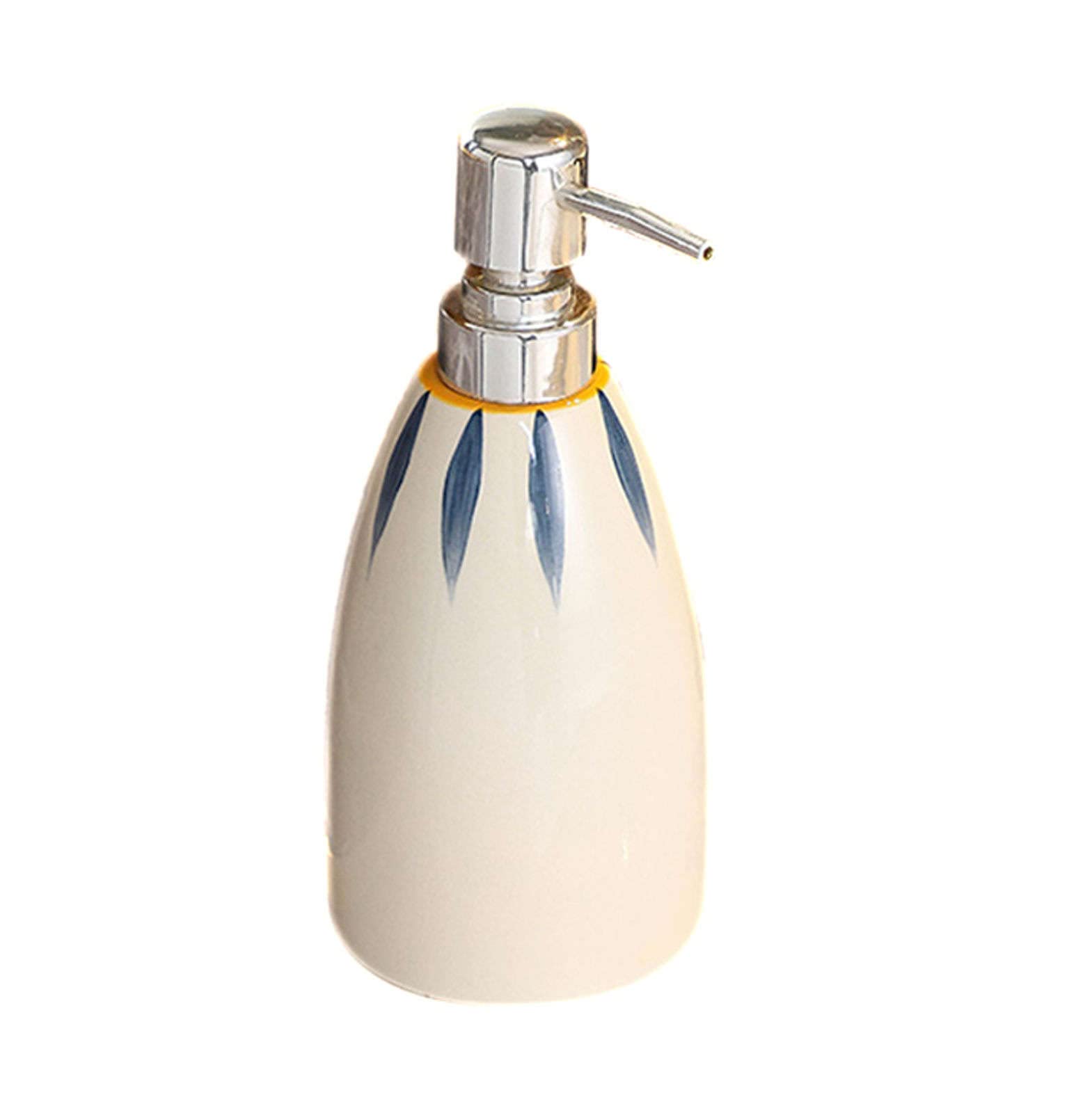 soap dispenser, Soap Dispenser,Japanese Style Lotion With Empty Pump, Hand,Bathroom Vanity Countertop-cone-White2-400ml/14oz