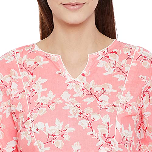 Image of The Kaftan Company Pink Floral Print Pyjama Set