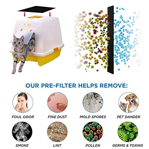 Filtros para areia para gatos,Filtros caixa areia para gato com capuz - Filtros desodorizantes carvã
