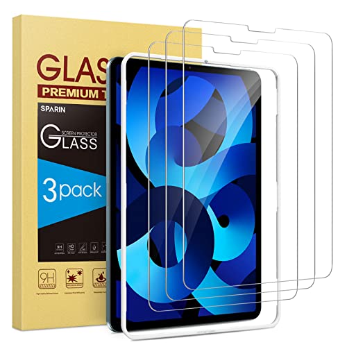 Ipad Pro 11 SPARIN Protector de Pantalla Compatible con iPad Air 5 2022, iPad Air 4 2020 y iPad Pro 11 2021/2020/ 2018, 3 Piezas Cristal...