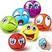 6 Stücke Lustiges Gesicht Stressbälle 2,5 Zoll Unterschiedliche Farben Stressball Weich PU Ball Sortiert Zufällig Stressbälle, Grün, Gelb, Orange, Rot, Lila, Blau, Rosa (Lustiger Stil) (Frecher Stil)