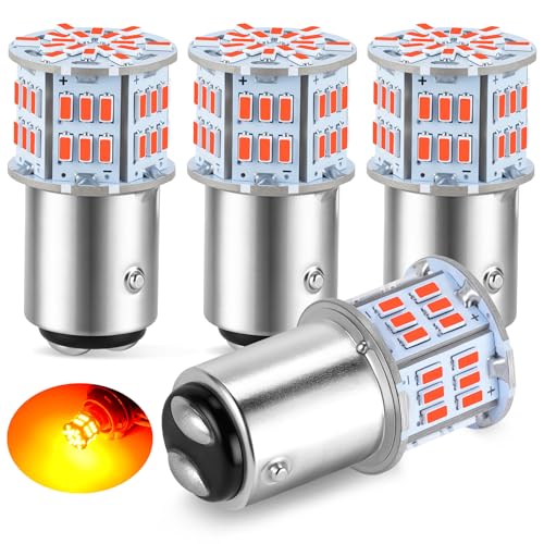 iFunyLED 4PCS 1157 LED Bulb Brake Tail Light 12V-24V Super Bright 2357 2057 7528 BAY15D LED Replacement Light Kit Set for Car Tail Brake Turn Signal Lights - Brilliant Red