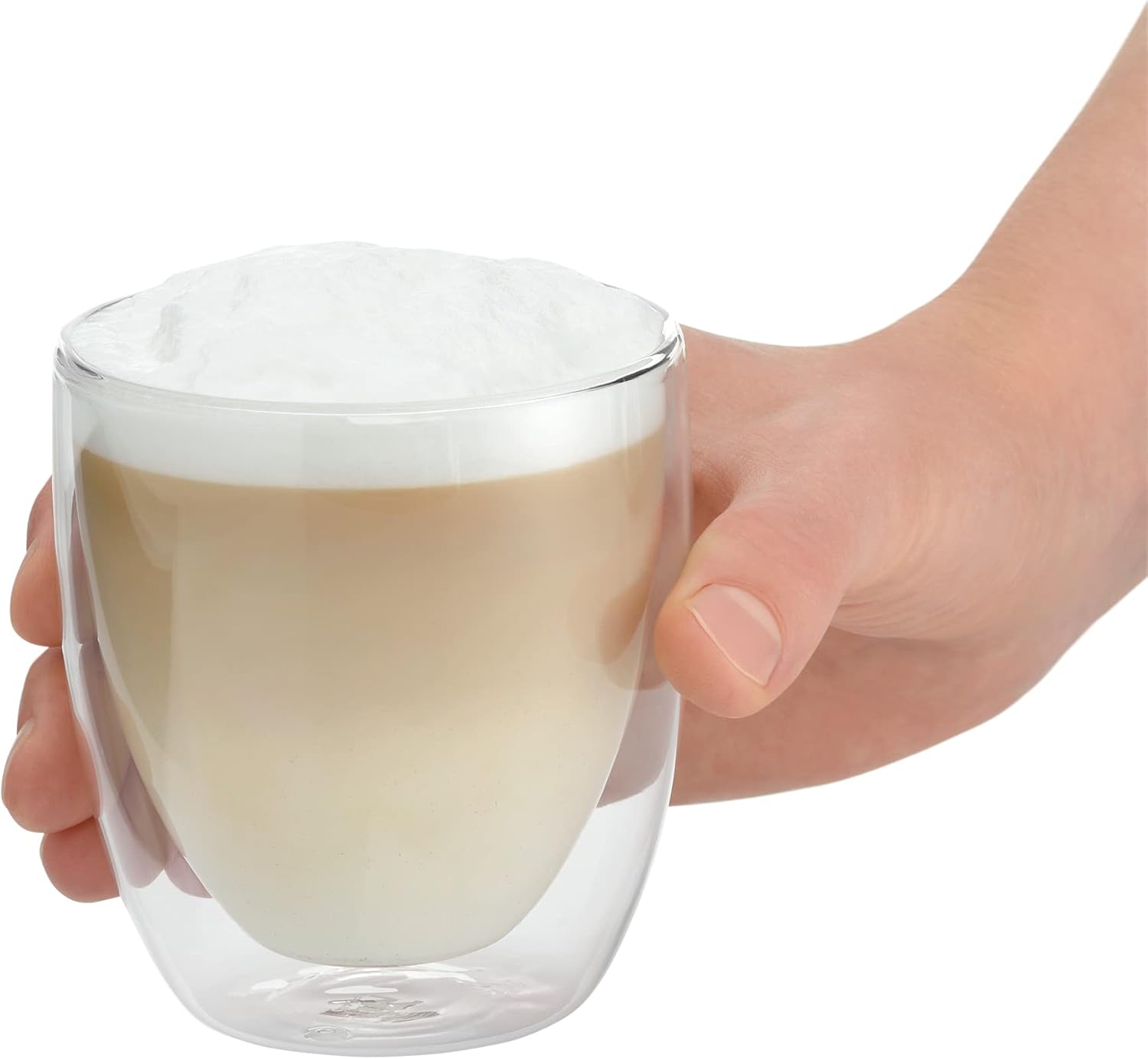 WMF Kult Cappuccino Glasses, Set of 6, Double-Walled Glasses, 250 ml, Floating Effect, Thermal Glasses, Heat-Resistant Tea Glass, Coffee Glass, Pack of 6 (1 Pack)