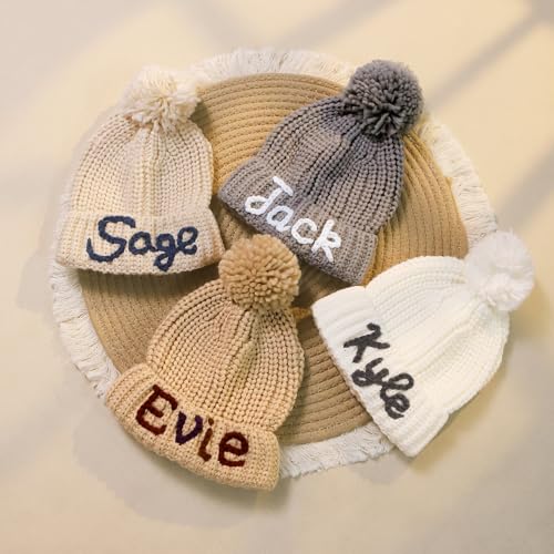 Personalized Kids Hat,Custom Name Baby Beanies,Knitted Infant Hats,Winter Beanies for Infant,Customized Newborn Gifts, for Babies3