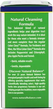 Natural Balance Ultra Colon Clenz | Herbal Cleansing & Regularity Formula for Overnight Support | 60 VegCaps, 60 Serv.