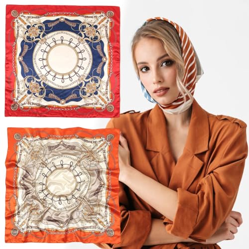 Women Silk Scarf Large Shawls Headscarf Hair Wraps Square Scarves for Gift Packed Picnic Camping Travel Head Decor2