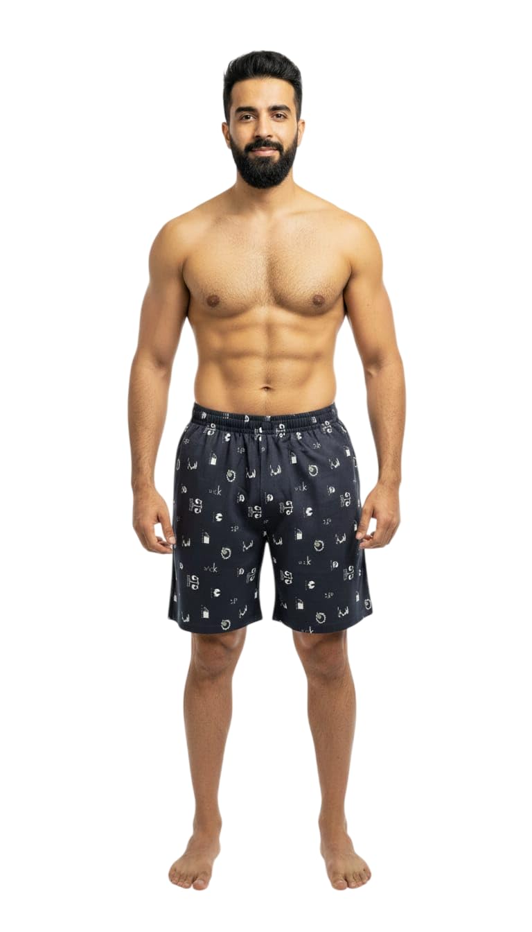 montazo Men’s Printed Boxer Shorts for Men | Comfortable Cotton Blend Lounge Shorts | Soft Elastic Waist Nightwear & Sleepwear for Men | Relaxed Fit-picture-35