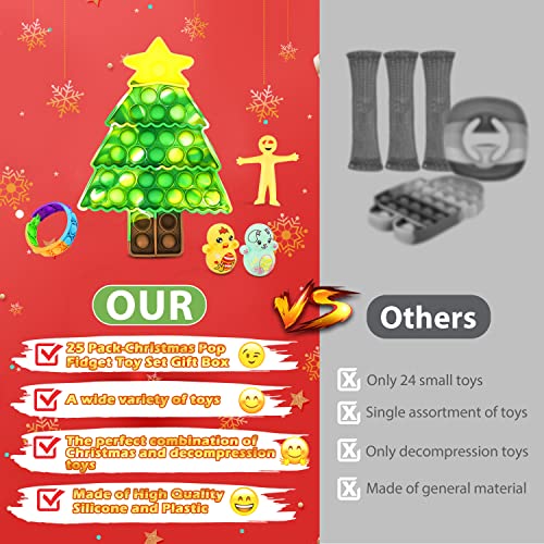 Advent Calendar 2022, Lalucilever 25 Days Christmas Holiday Countdown Advent Calendars, Christmas Pop Fidget Toy Set Gift Box, Surprise Party Toy Gifts For Toddler Kids Teens Girls Age 3-12 Year Old. #TOP4