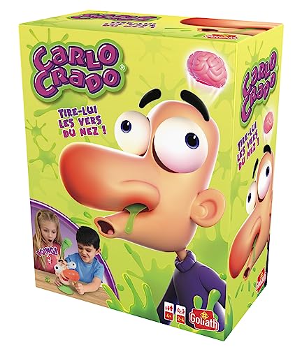 Goliath - CARLO CRADO - Jeu d’Action et d’Adresse pour Enfants dès 4 Ans - Tire-Lui les Vers du Nez et Fais-le Rire - Jeu de Société Original et Amusant - À...
