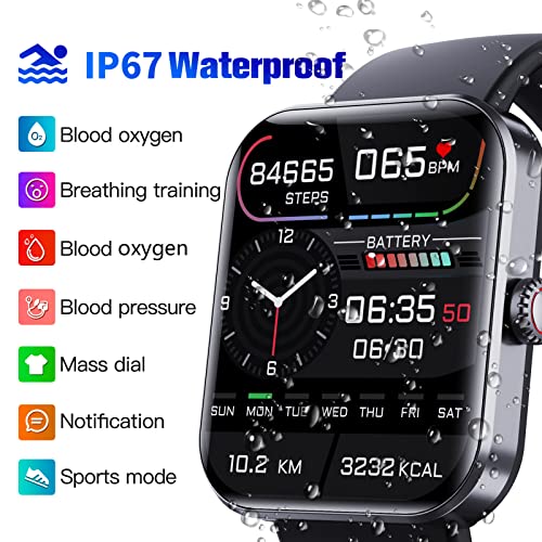 Bingone F57L Blood Glucose Monitoring Smartwatch, Bluetooth Fashion Smartwatch, Blood Sugar Monitoring Smartwatch With Heart Rate Monitor, Blood Pressure Fitness Tracker Smart Watch For Men Women #TOP6