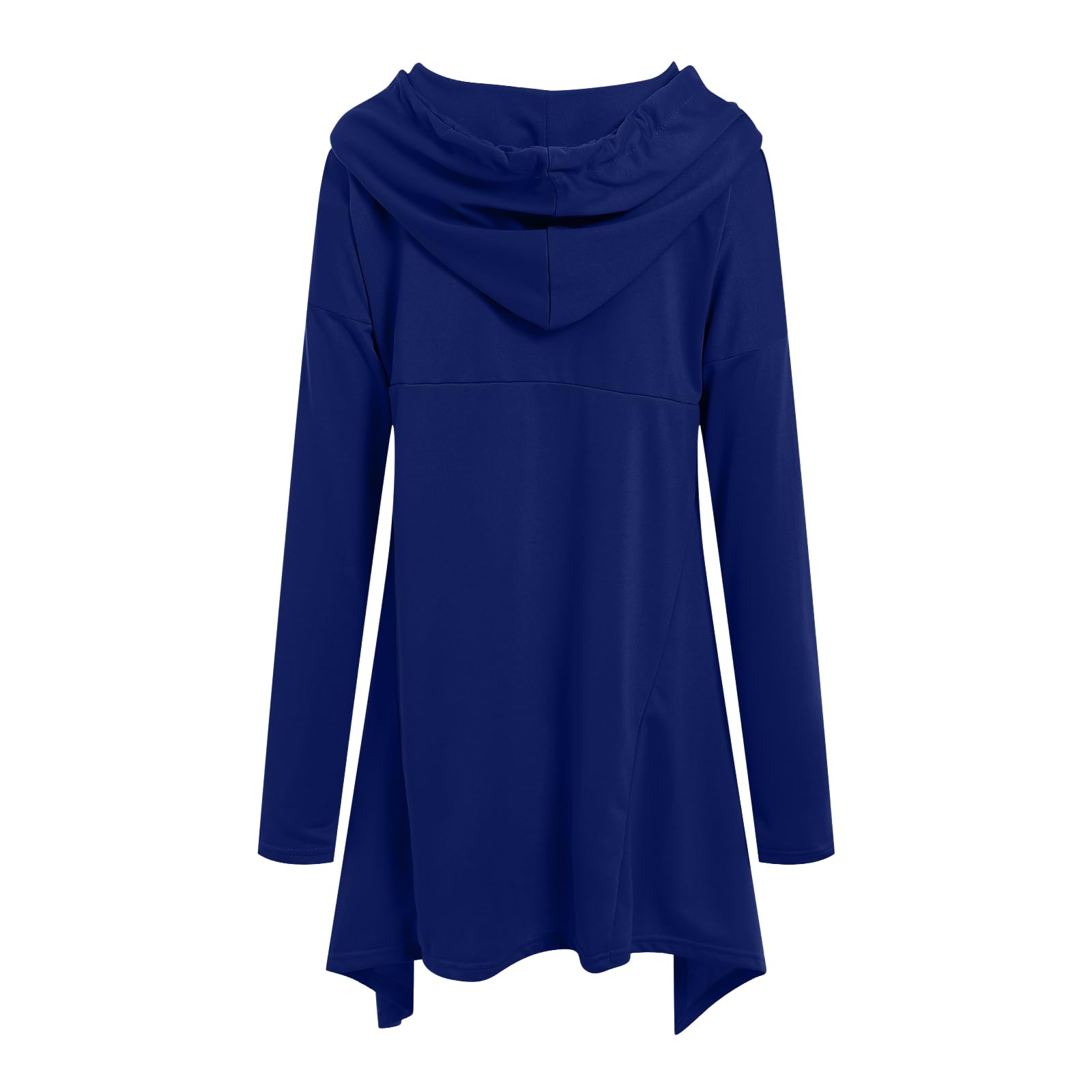 Felpa con Cappuccio Lunga da Donna, Tinta Unita, Orlo Alto e Basso, Stile Gotico, Maniche Lunghe, Tasche Oversize Felpe Invernali Ragazza Felpata