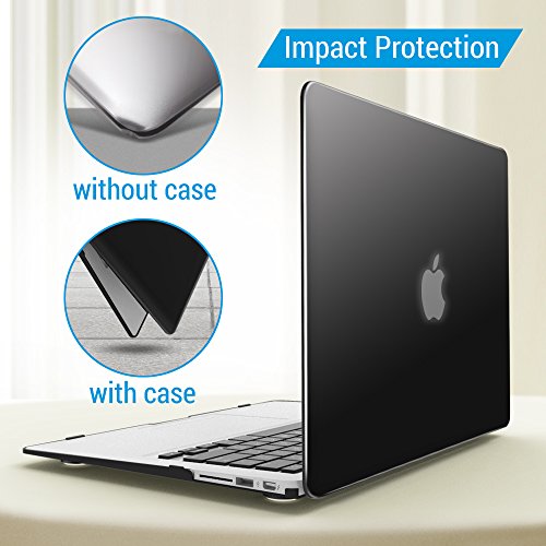 Ibenzer Compatible With Macbook Air 11 Inch Case Model A1370 A1465, Soft Touch Plastic Hard Shell Case Bundle With Keyboard Cover For Mac Air 11, Black, A11Bk+1 F #TOP7