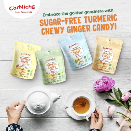 CORNICHE Turmeric Ginger Candy, Anti-Nausea and Digestion Aid, Individually Wrapped Healthy Candy 3.53 Oz Bag (Mango), Small - image 5