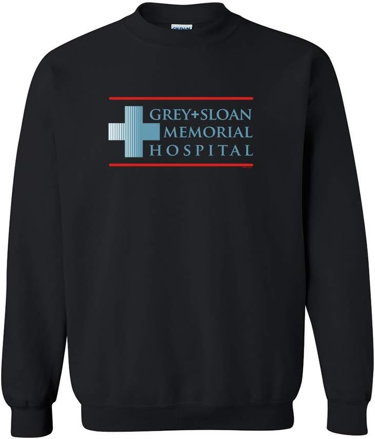 ABC Grey's Anatomy Officially Licensed Grey + Sloan Memorial Hospital Fleece Crewneck Sweatshirt