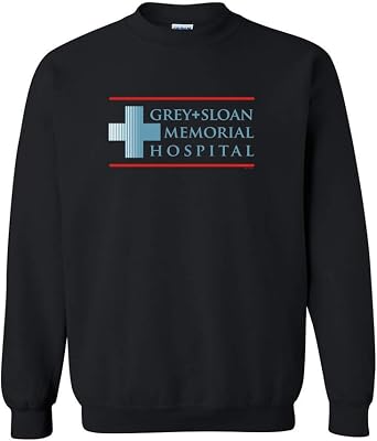 ABC Greys Anatomy Officially Licensed Grey + Sloan Memorial Hospital Fleece Crewneck Sweatshirt
