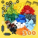 Pasacho 320-Piece Building Blocks Set, Creative Classic Bulk Bricks Toy, Wheels and Axle Car Accessories, Compatible with All Major Brands