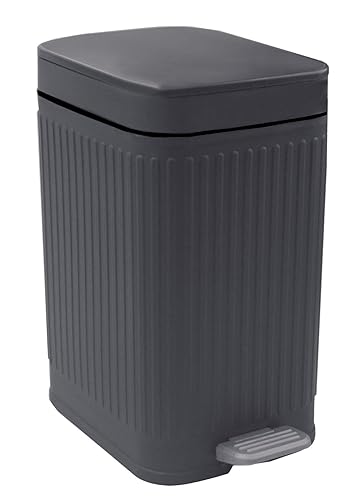 Miniatura 20 de Feisco Cubo de basura pequeño con tapa, cubo de basura pequeño para baño con pedal y tapa tipo prensa, cubo de basura delgado para cocina, baño
