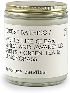 Anecdote Candles â€“ Forest Bathing Glass Jar Candle â€“ Green Tea and Lemongrass â€“ Coconut Soy Wax â€“ Made in USA â€“ Luxury Candles for Home â€“ 7.8 Ounces