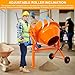 WORVISTA 3.0 Cu. Ft Electric Cement Mixer, 220W 1/3 HP Portable Concrete Mixer with Wheels and Stand, Heavy Concrete Mud Mixer Tools, Adjustable Tilt for Mortar Stucco Seeds and Fodder, Orange