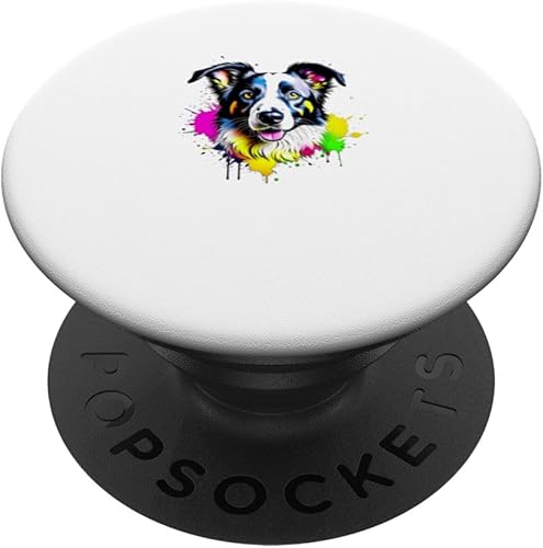 Border Collie Pop Art & Splash Art Border Collie PopSockets Standard PopGrip